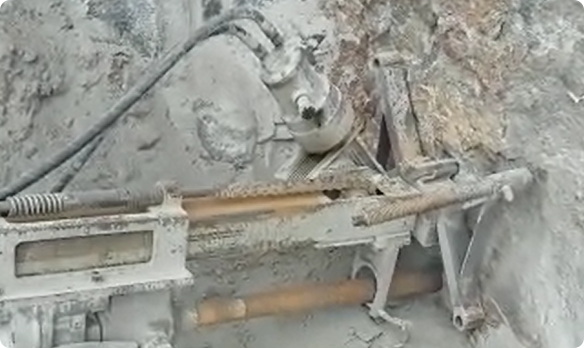 Pneumatic DTH Drill Machine Drilling at Granite Quarry-Keenova